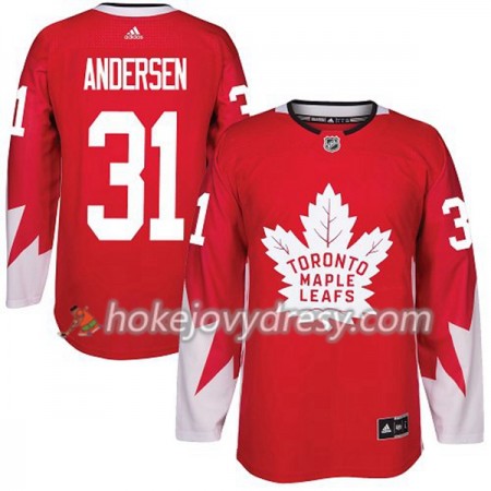 Pánské Hokejový Dres Toronto Maple Leafs Frederik Andersen 31 Červená 2017-2018 Adidas Alternate Authentic